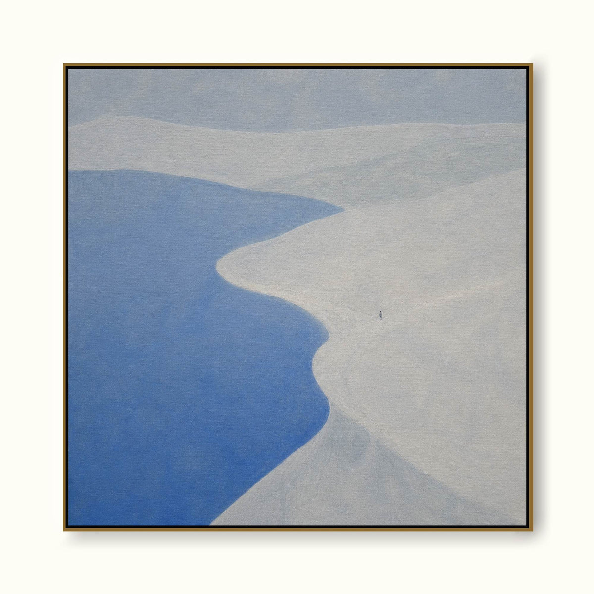 Minimalist Blue And White Seaside Canvas Art Modern Coastal Wall Decor
