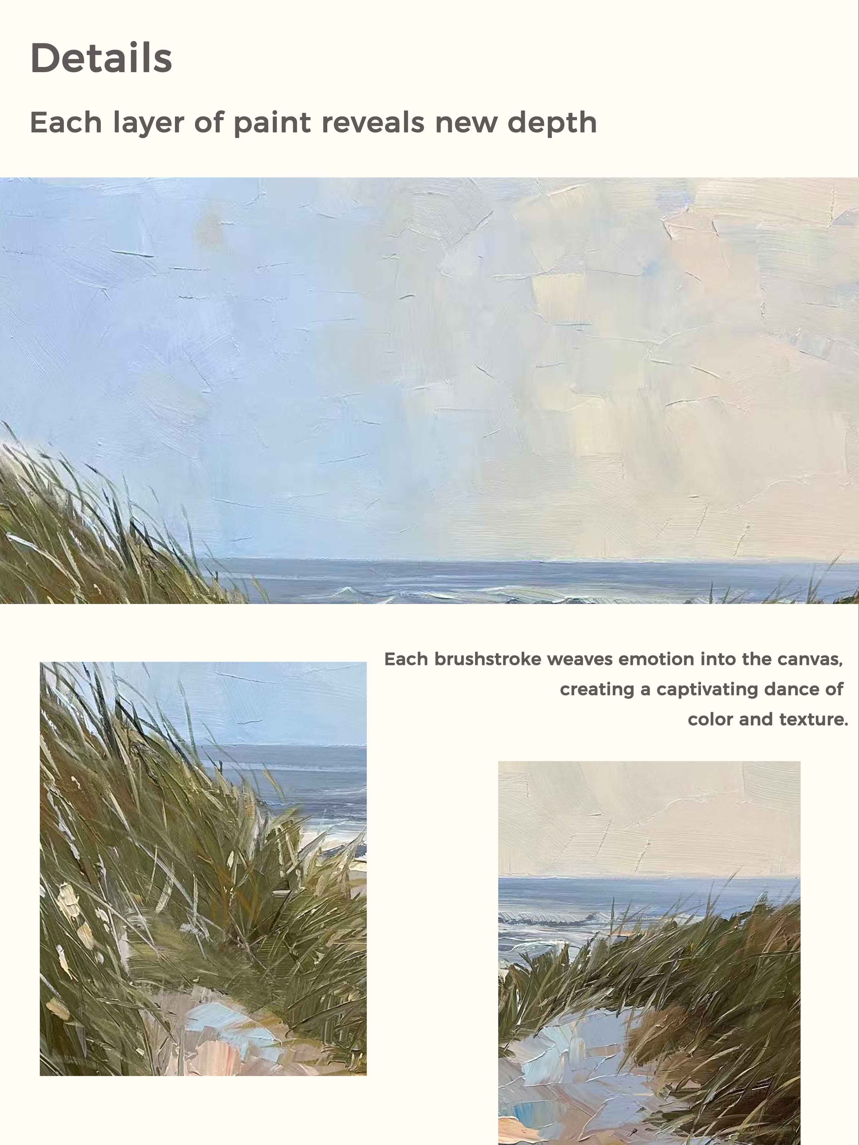 Vintage Wabi Sabi Beach Painting Original Large Seaside Wall Art Original Beach Landscape On Canvas