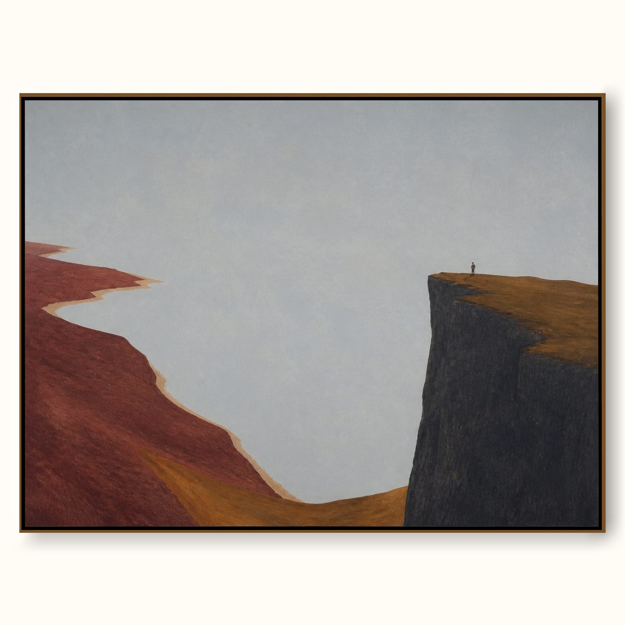 Large Winding Coastline Between Mountain Cliffs Canvas Art For Bedroom