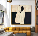  Large Brown And Black Texture Painting Original Black Beige Minimalist Wall Art