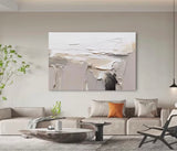 Large Beige And White Wall Art Minimalist Beige Texture Painting Beige Texture Wall Art