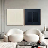 Set Of 2 Black And White 3d Textured Wall Art 2 Piece Beige And Black Minimlist Oil Painting