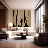 Large Brown And Black Minimalist Wall Art Minimalist Brown Canvas Art Brown Neutral Painting