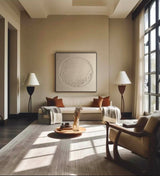 Pure Beige Minimalist Painting Beige Plaster Textured Wall Art Neutral Beige Painting On Canvas