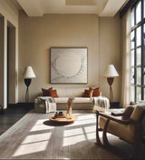 Large Beige Circle Abstract Painting Original Beige Abstract Painting Pure Beige Texture Wall Art