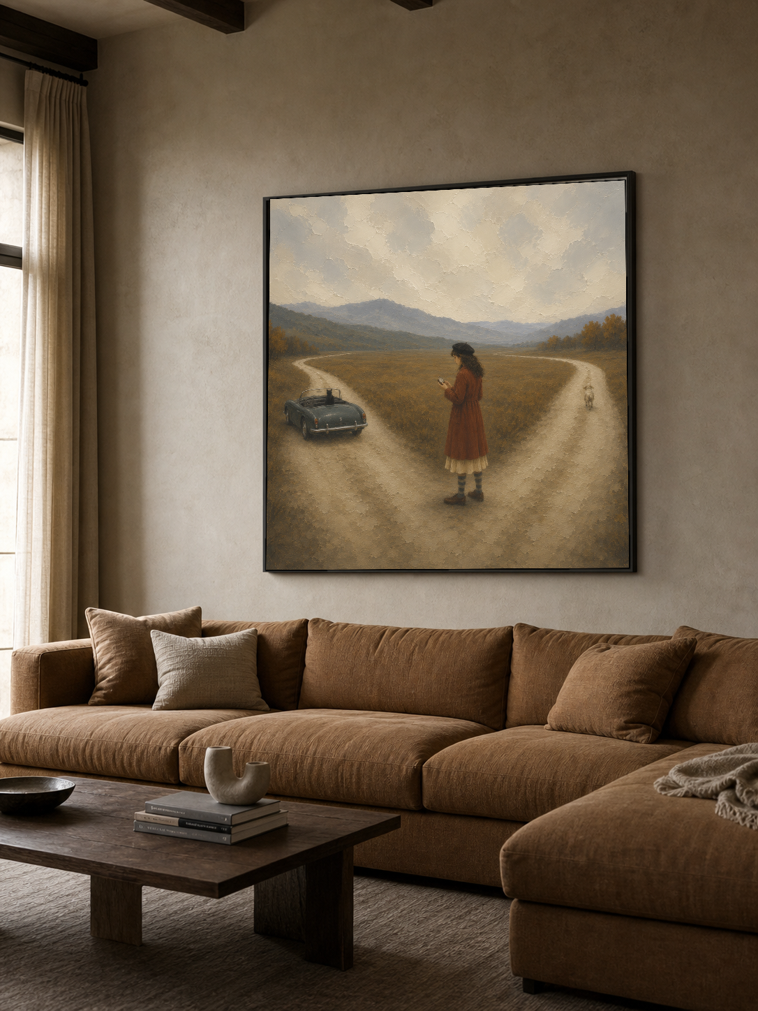 Square Realism Artwork With Textured Finish For Modern Vintage And Rustic Interior Design