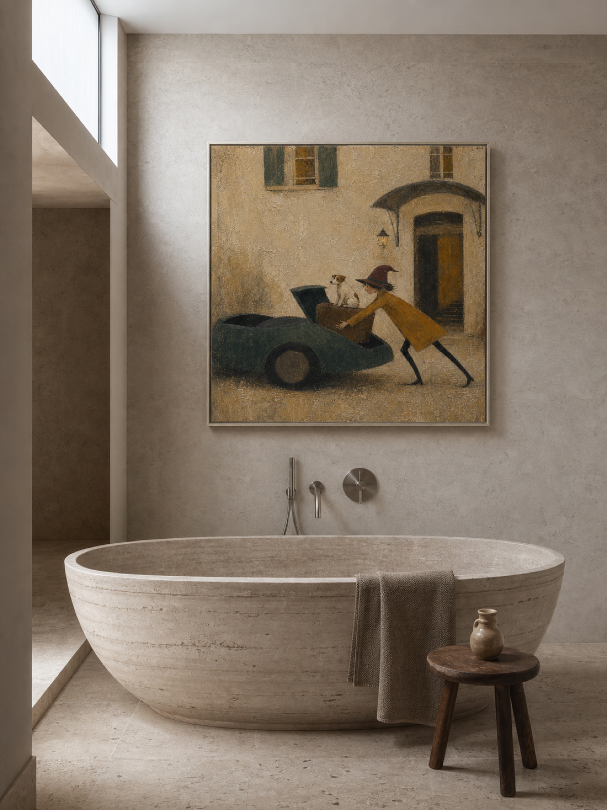 Nostalgic Travel Vintage Car Painting For Cozy Living Room Wall Art Decor