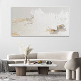 Minimalist Beige And White Textured Painting Beige And White 3d Plaster Painting Large Wabi Sabi Wall Art