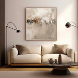 Large Brown And Beige Texture Painting Minimalist Beige Wall Art White Wall Art On Canvas