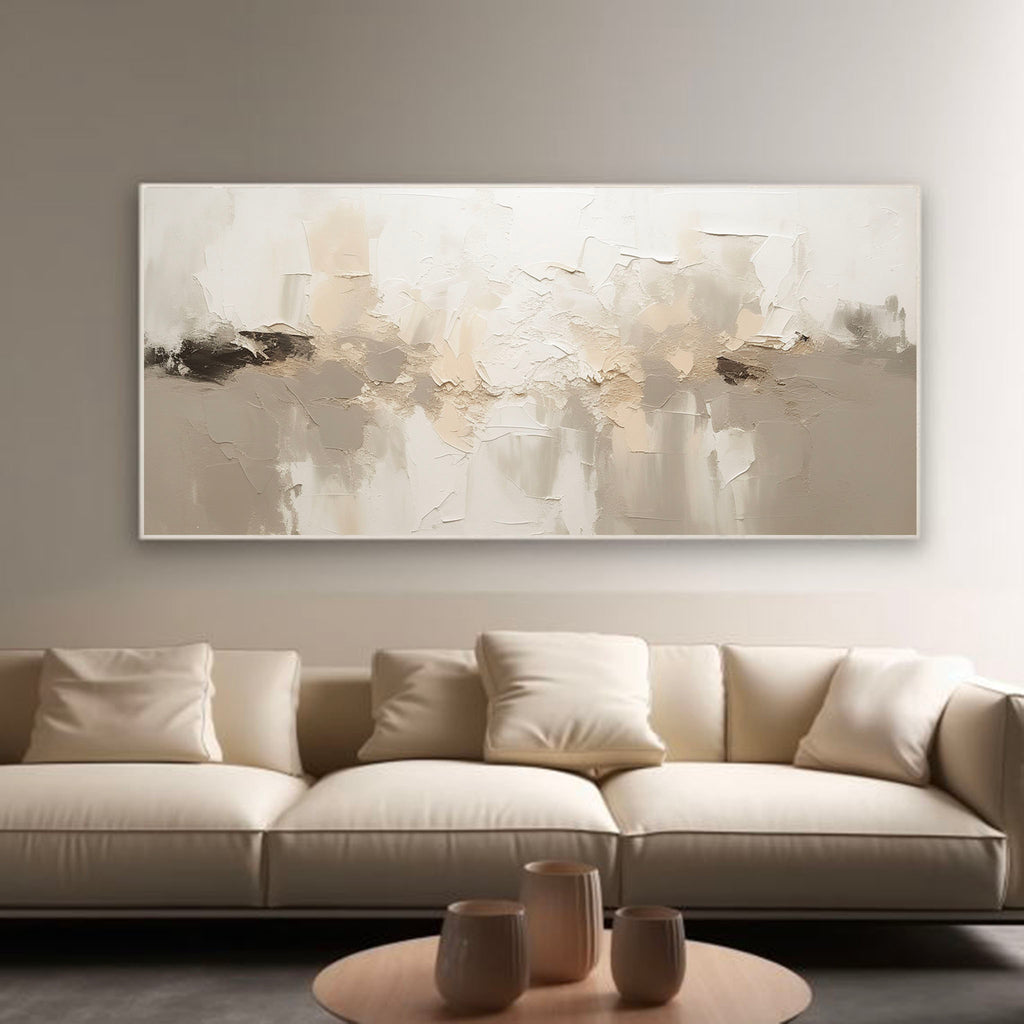 Beige Abstract Large Beige Neutral Wall Art Minimalist Beige Abstract Art Original ...