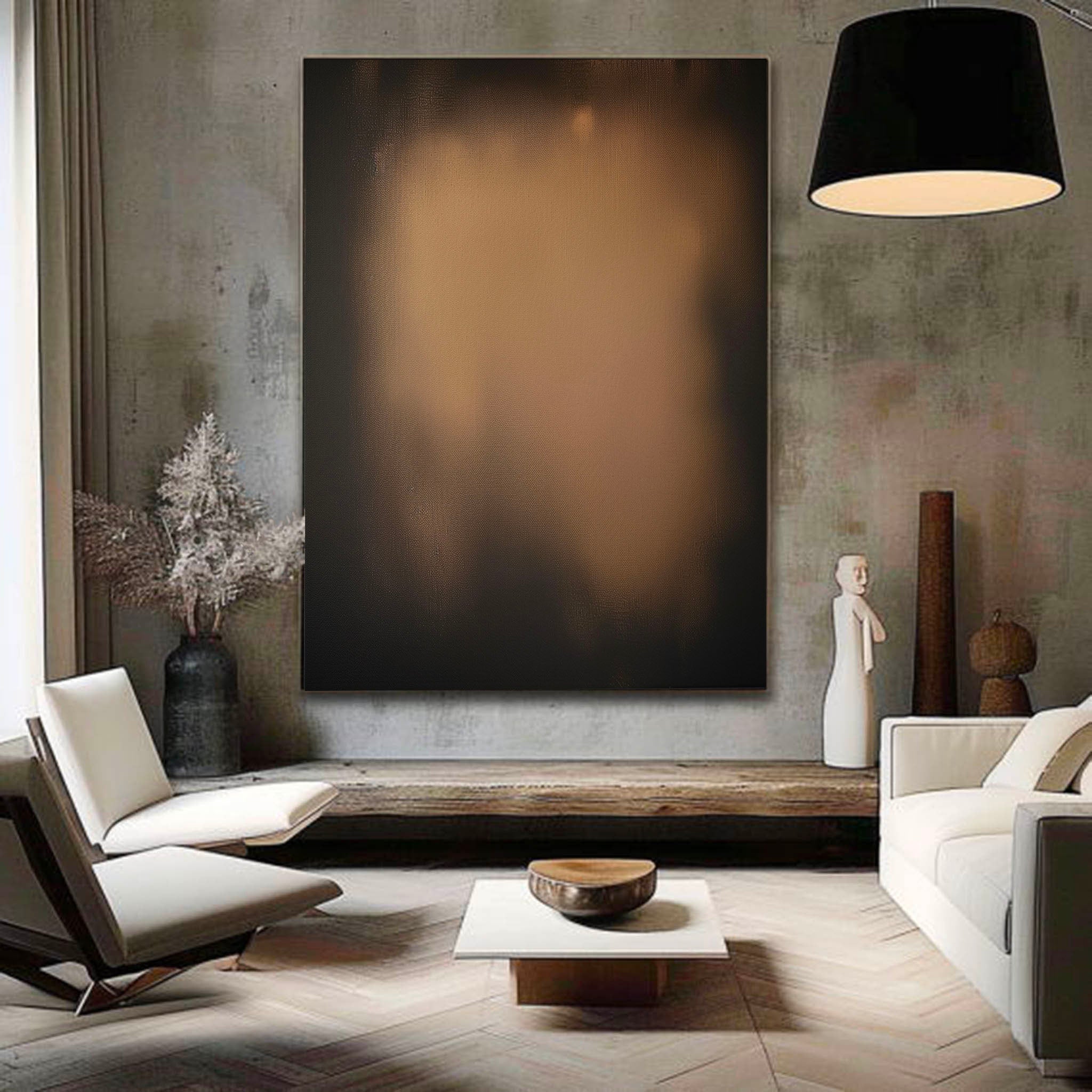 Large Brown And Black Oil Painting Minimalist Black And Brown Wall Art Original Black And Brown Abstract Art
