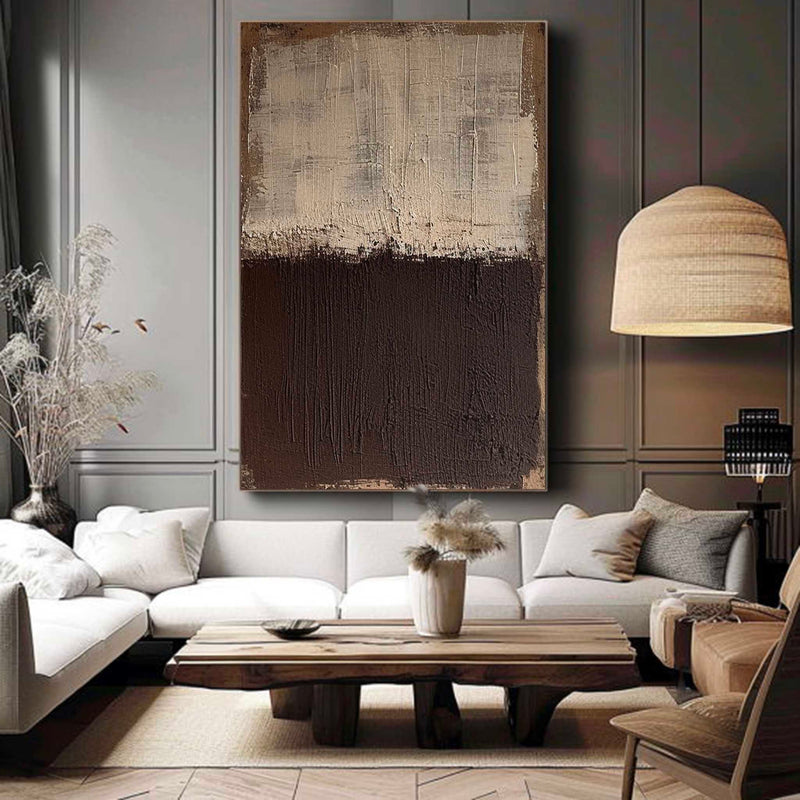 Brown Minimalist Wall Art Painting Brown Texture Wall Art Beige ...