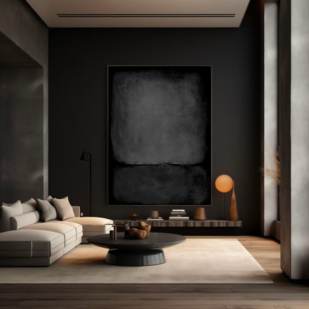 Pure Black Minimalist Painting Pure Black Living Room Wall Decoration ...