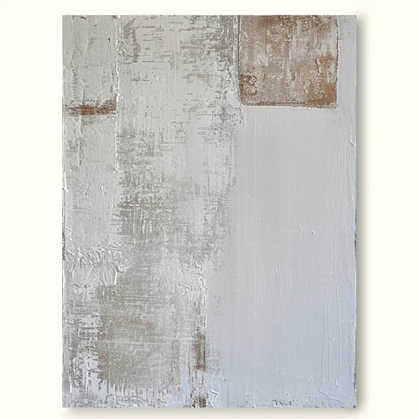 White And Beige Abstract Painting Large Minimalist Texture Painting White Textured Wall Art