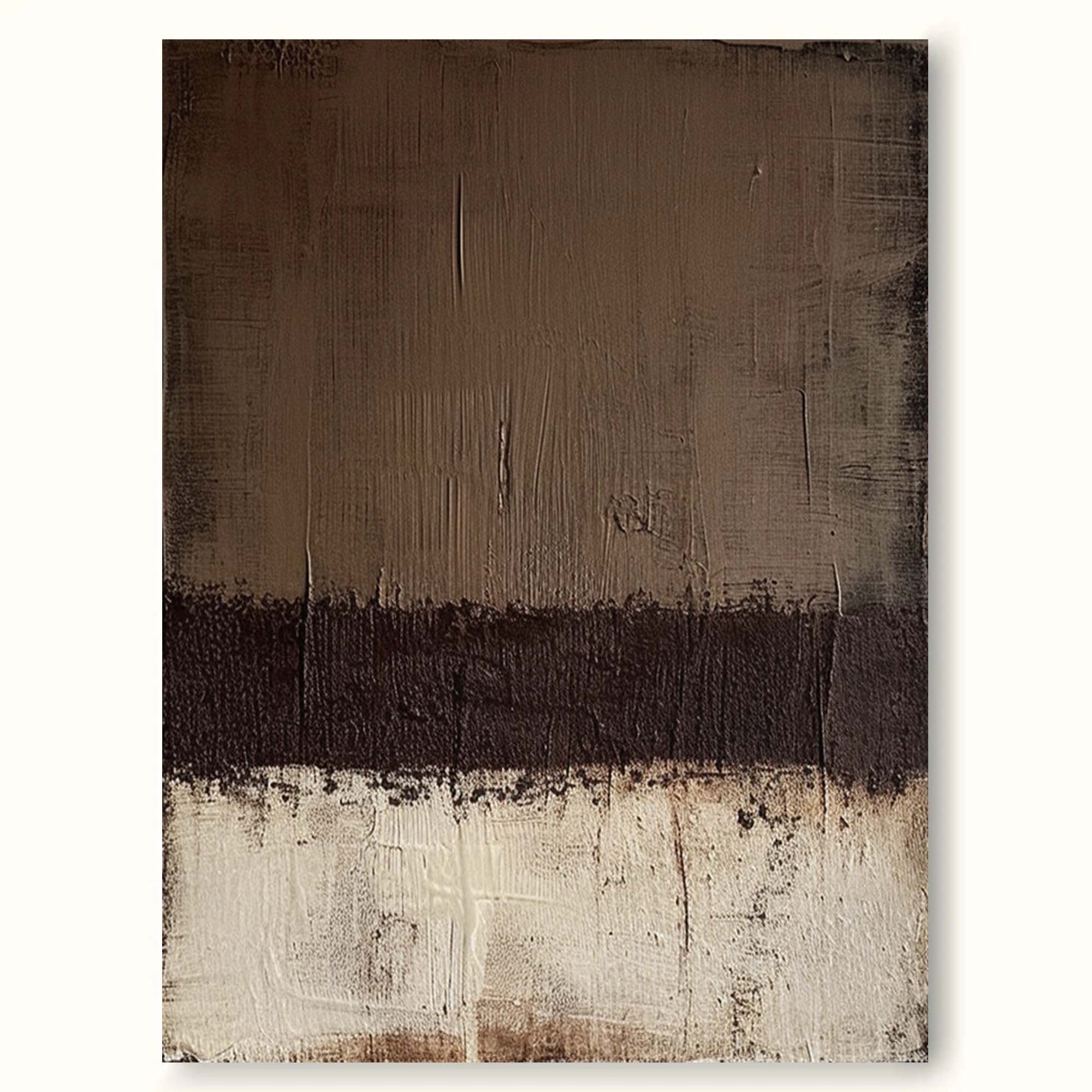 Large Black Beige Texture Wall Art Brown Minimalist Painting Wabi Sabi Wall Art