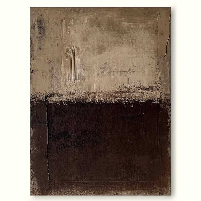 Large Brown Texture Wall Art Minimalist Beige And Brown Abstract Painting Wabi Sabi Wall Art