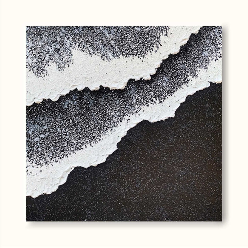 Minimalist Black And White Ocean Art White And Black Abstract Painting White And Black Wall Art