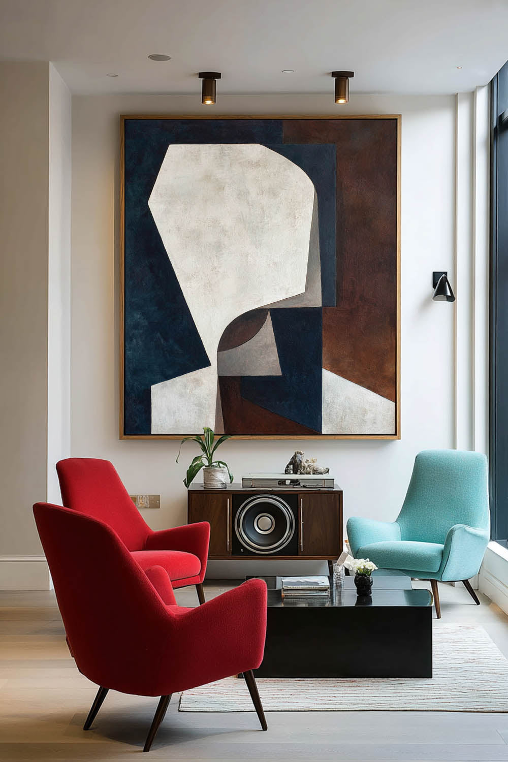 Modern White Abstract Head Art Abstract White Face Oil Painting Large Neutral Abstract Head Painting