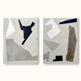 2p Minimalist Geometric Canvas Art Framed Grey And White Diptych 2 Minimalist Texture Painting Acrylic