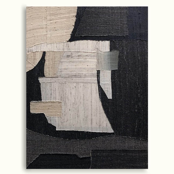 Large Minimalist Abstract Painting Black Gray Minimalist Painting On Canvas