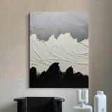 Black and White Abstract Painting Original Black White Minimalist Painting