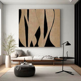 Large Brown And Black Minimalist Wall Art Minimalist Brown Canvas Art Brown Neutral Painting