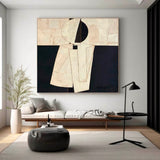  Large Brown And Black Texture Painting Original Black Beige Minimalist Wall Art