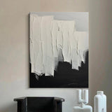 White And Black Minimalist Texture Painting Black And White Abstract Painting On Canvas