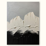 Black Canvas Wall Art White And Black Minimalist Canvas Painting Rich Textured Painting