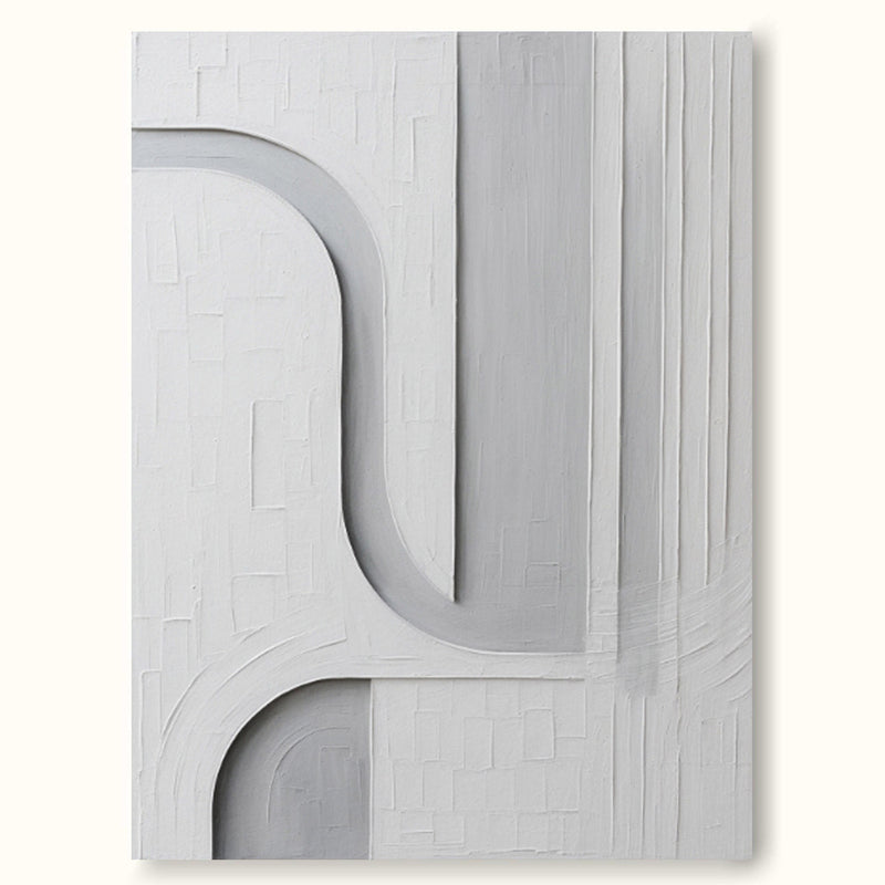Large White Canvas Art Minimalist Neutral White Painting White Minimalist Abstract Painting On Canvas