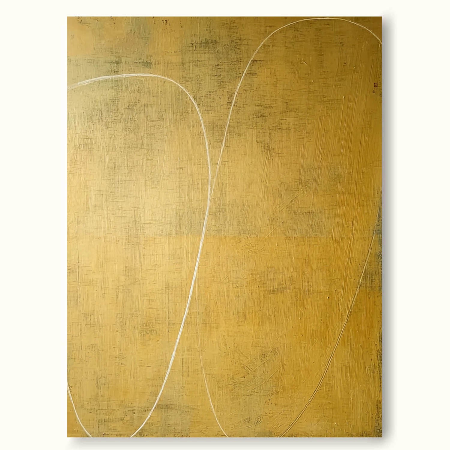 Minimalist Yellow Abstract Line Art Oil Painting Modern Abstract Yellow Line Art On Canvas Handmade Abstract Yellow Wall Art