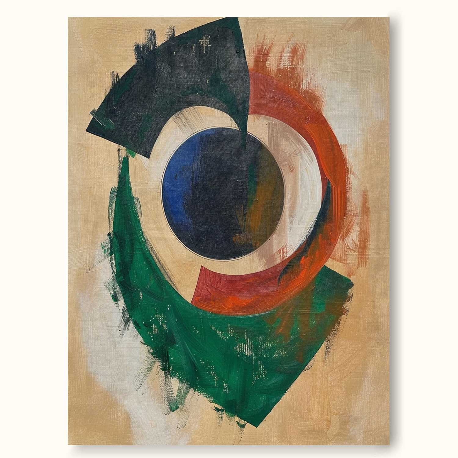 Large Green and Red Geometric Abstract Wall Art Green and Red Color Block Geometric Abstract Canvas Art Minimalist Geometric Wall Art