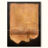 Minimalist Abstract Canvas Painting Acrylic Minimalist Framed Wall Art Black And Yellow