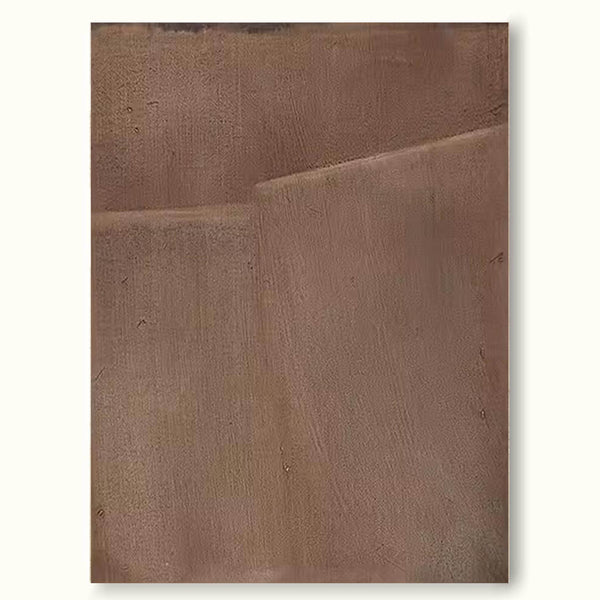 Large Minimalist Brown Abstract Painting on Canvas Brown Wabi Sabi Wall Art Brown Abstract Wall Art