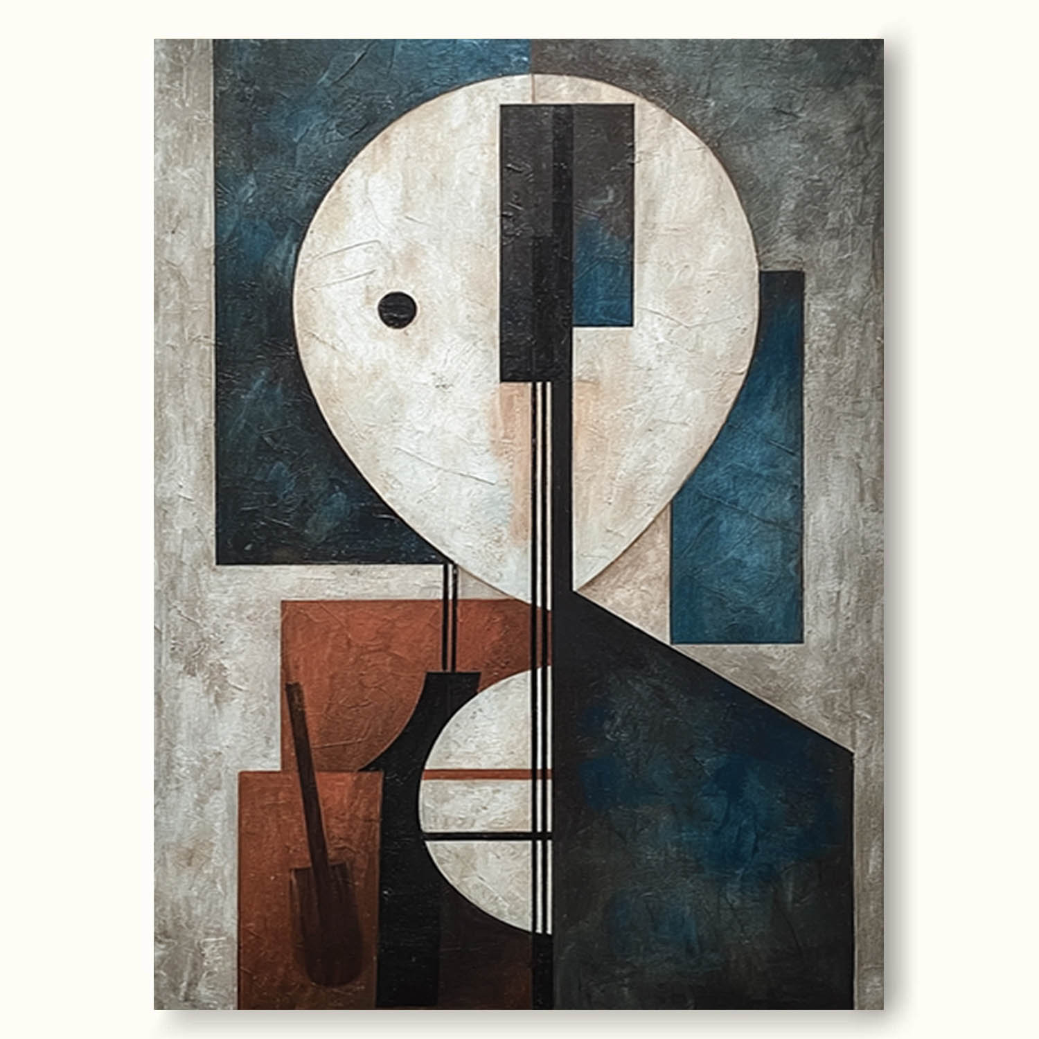 Minimalist Face Texture Art In Red And White Original Geometric Abstract Portrait Painting On Canvas Geometric Face Wall Art
