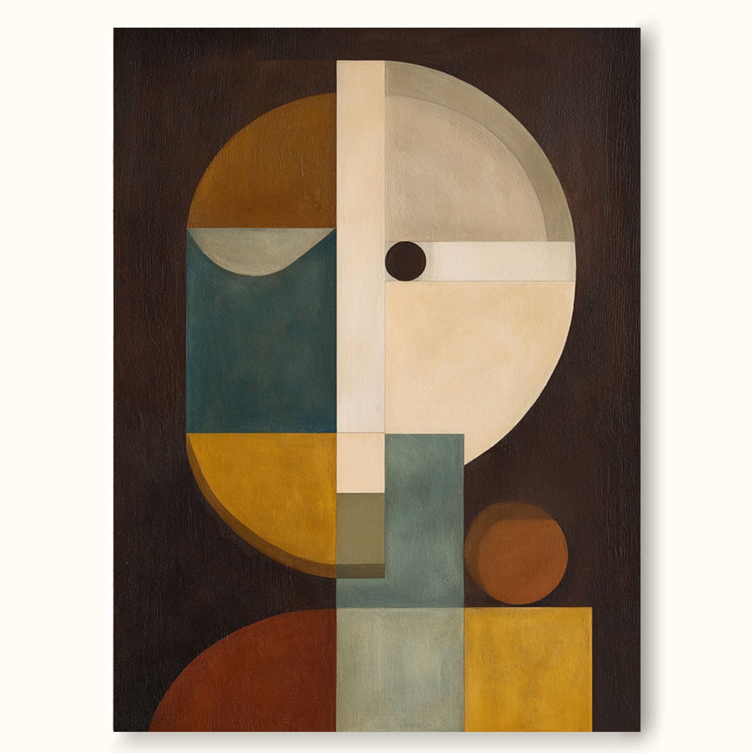 Modern Abstract Round Face Oil Painting Original Minimalist Face Artwork Large Colorful Face Abstract Painting