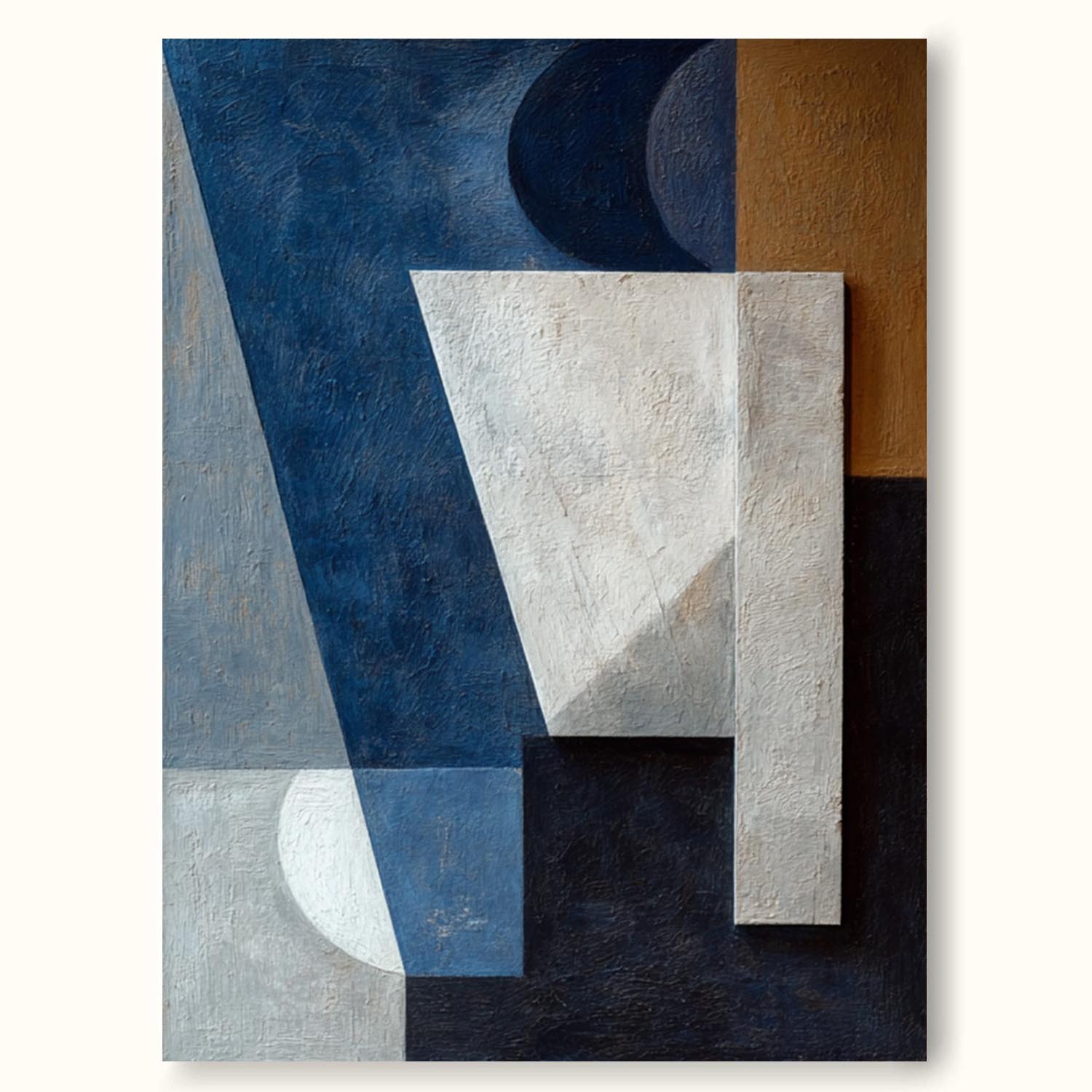 Minimalist Dark Blue Canvas Art Geometric Canvas Art For Modern Home Large Navy Blue Geometric Abstract Painting  
