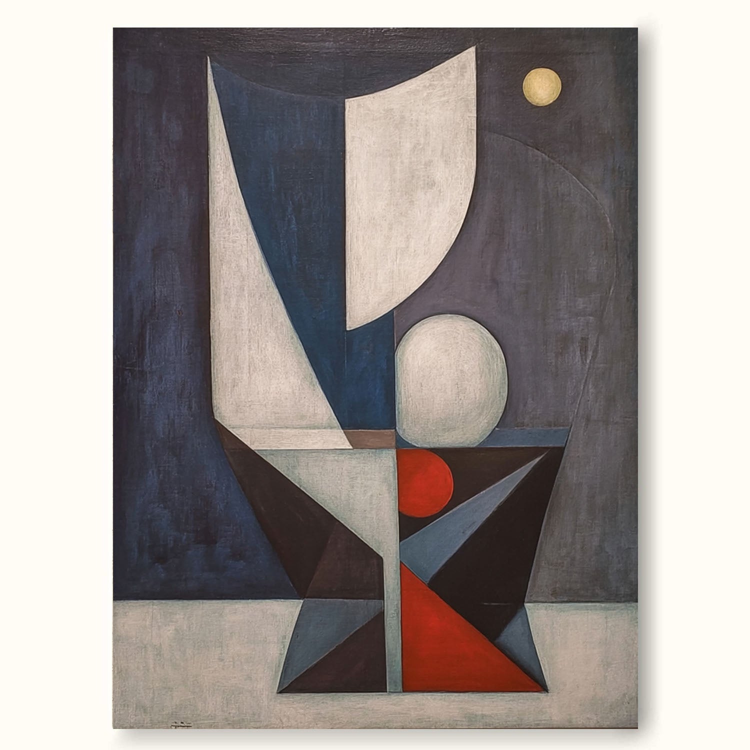 Original Handmade Blue Geometric Art Large Wabi Sabi Geometric Wall Art Modern Blue And Red Abstract Canvas Painting