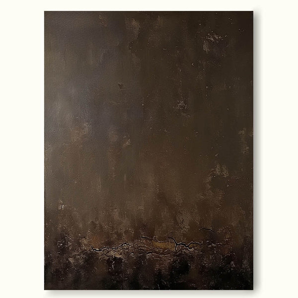 Minimalist Brown Abstract Painting On Canvas Brown Bohemian Painting Brown Textured Art