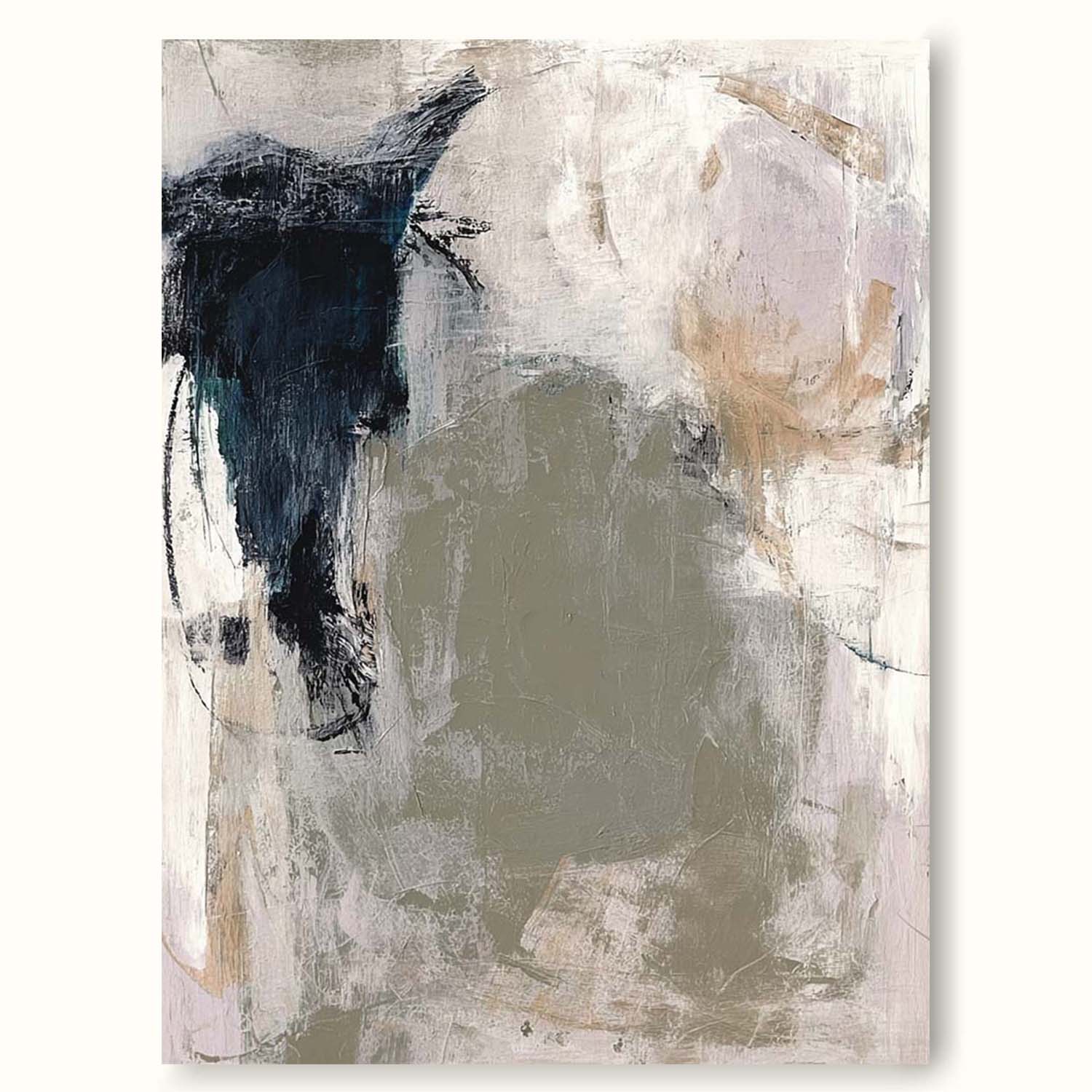 Contemporary Abstract Artwork Modern Original Abstract Wall Decor Neutral Gray And Beige Wall Art