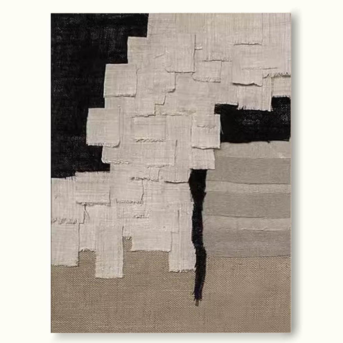 Original Beige Black Wabi Sabi Wall Art Large Minimalist Abstract ...