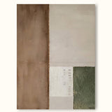 Brown Waibi-Sabi Wall Art Modern Green Textured Painting Neutral Beige Wall Art