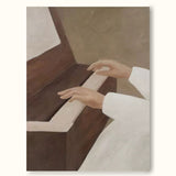 Female Pianist Hands And Piano Keys Oil Painting On Canvas Framed