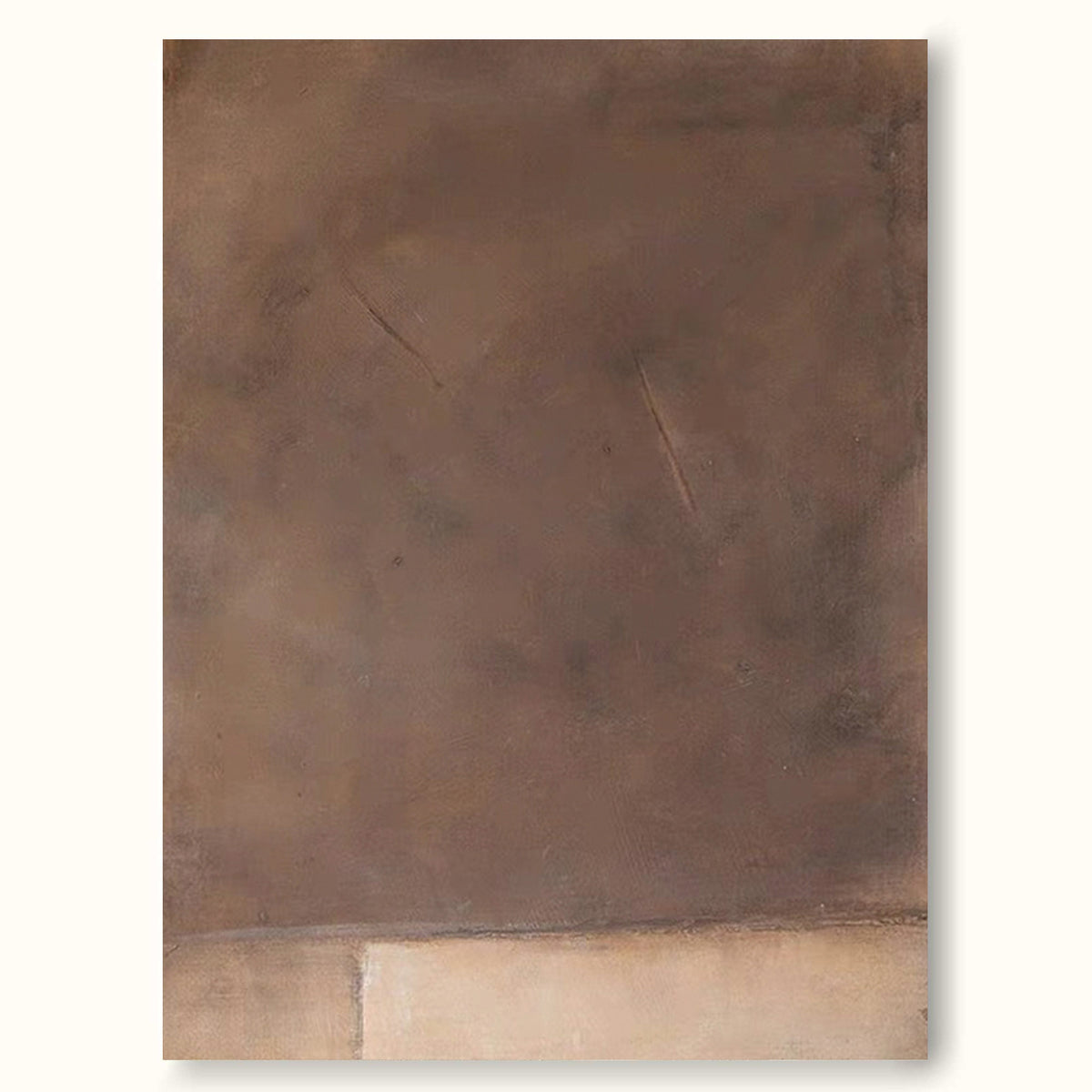 Minimalist Brown Abstract Wall Art Brown Minimalist Painting On Canvas ...