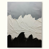 Black and White Abstract Painting Original Black White Minimalist Painting