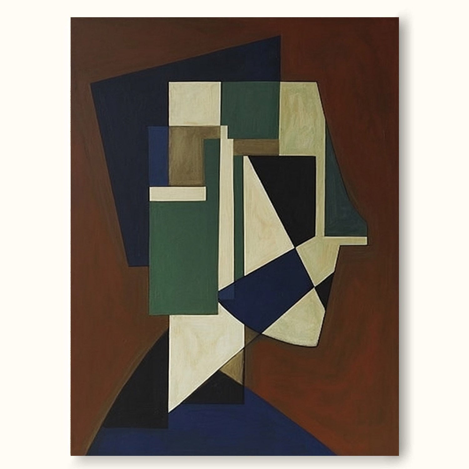 Colorful Abstract Face Painting On Canvas Colorful Modern Abstract Face Artwork Minimalist Geometric Face Wall Art