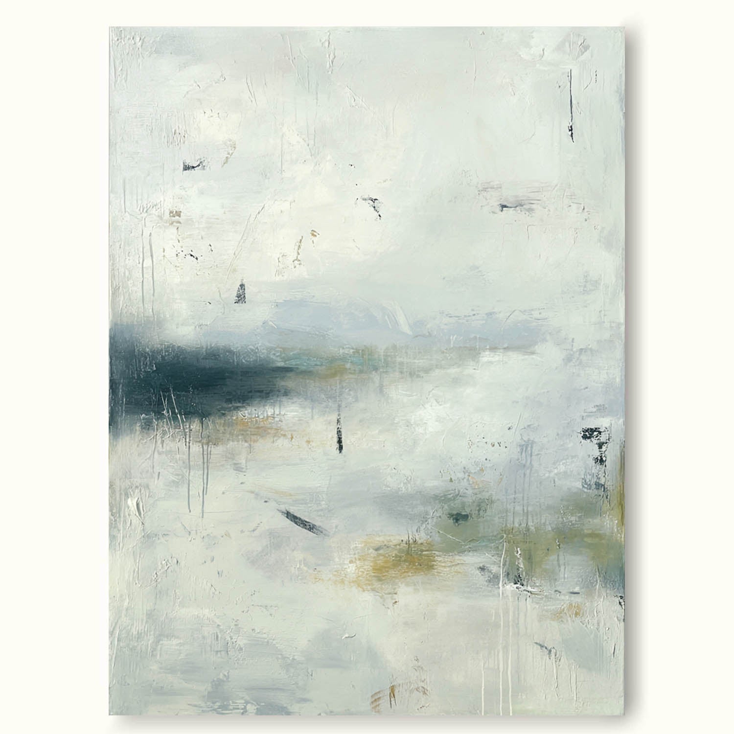 Minimalist Blue Gray Abstract Wall Art Large Wabi Sabi Gray Oil Painting Contemporary Wabi Sabi Canvas Art