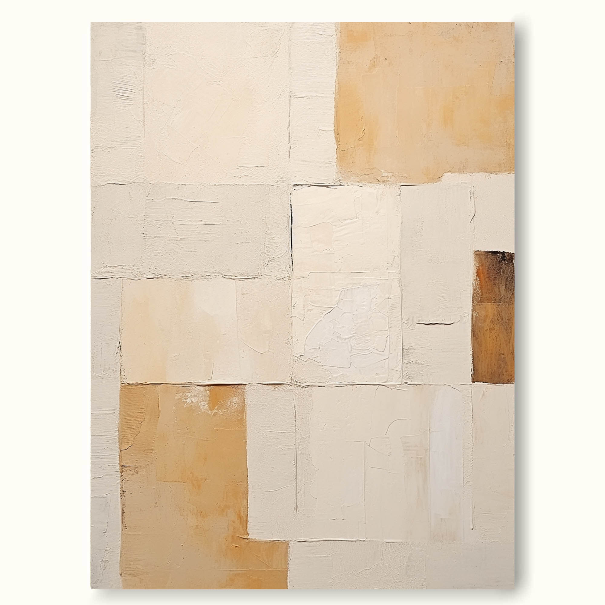 Beige 3D Minimalist Painting on Canvas beige brown wal art Modern Minimalist Abstract Painting