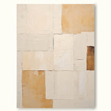 Beige 3D Minimalist Painting on Canvas beige brown wal art Modern Minimalist Abstract Painting