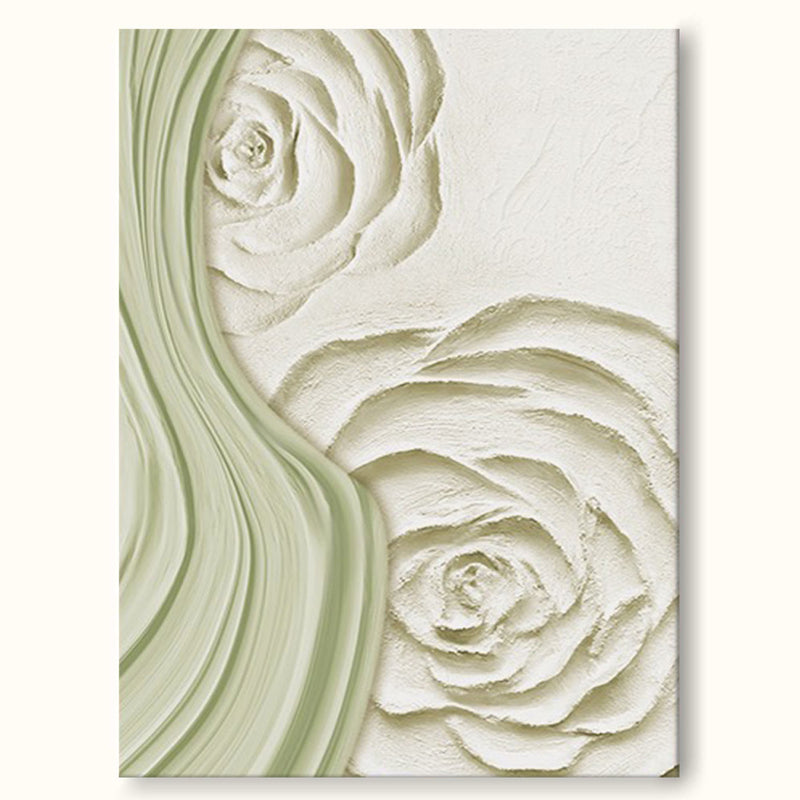 Green Flower Texture Painting Green 3d Texture Abstract Painting Green Abstract Wall Art